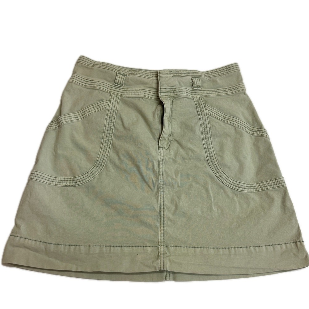 Pilcro and the Letterpress Skirt Womens Size 4 Green Khaki Utility Pocket Mini - Picture 2 of 14